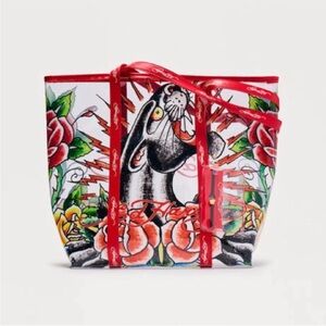 ED HARDY Rose Panther Tote Bag • NEW IN UNOPENED PACKAGE